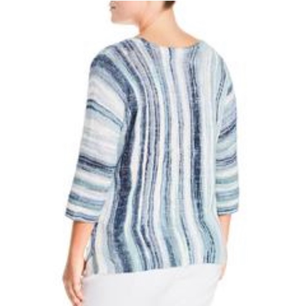 Nic+Zoe Boardwalk Striped 3/4 Sleeve Pullover Sweater XS, XXL - Picture 9 of 9